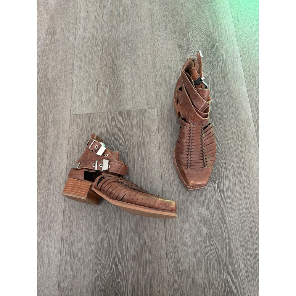 Jeffrey Campbell StinsonLeather Buckle Ankle Boots  7 western cowboy festival